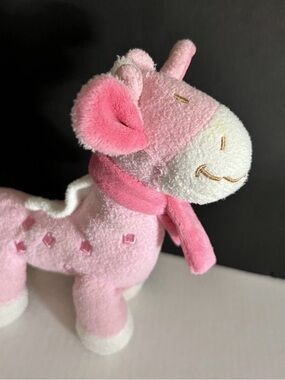 Carter's Pink and White Giraffe Plush with Scarf Accent